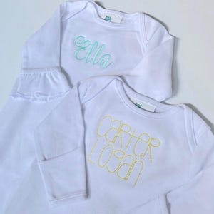 Monogrammed Ruffle Baby Girl Gown, Baby Spring Outfit, Infant Summer, Cake Smash Outfit, Monogrammed Baby Gown, Gingham Ruffle, Newborn Girl image 6