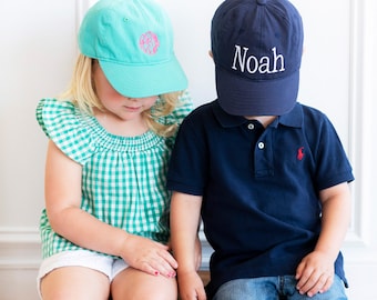 Personalized Toddler Youth Monogram Hat, Kid Monogram Hat, Toddler Baseball Cap, Girl Ponytail Hat, Summer Hat for Kid, Personalized Boy Hat