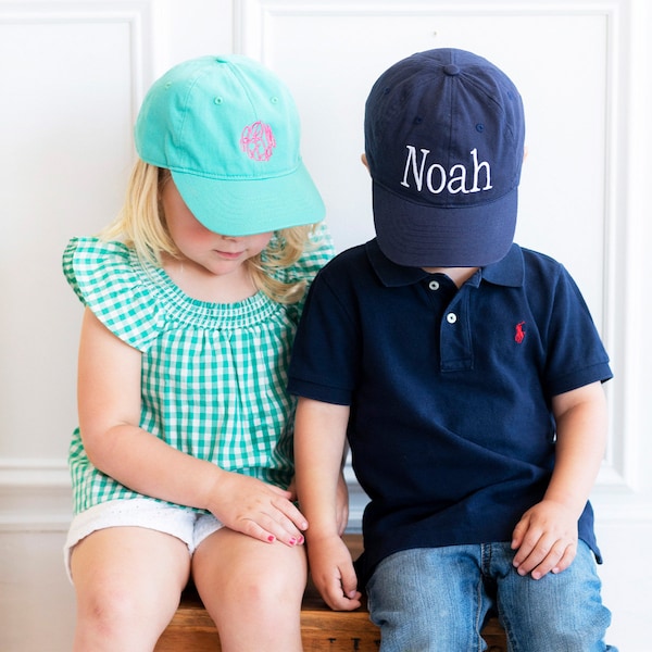 Personalized Toddler Youth Monogram Hat, Kid Monogram Hat, Toddler Baseball Cap, Girl Ponytail Hat, Summer Hat for Kid, Personalized Boy Hat