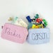 Personalized Monogrammed Seersucker Cosmetic Bag, Monogrammed Toiletry Bag Women, Women's Personalized Travel Toiletry Bag, Ballet Shoe Bag 