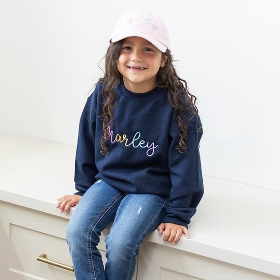 Personalized Kids Crew Neck Sweatshirt, Personalized Monogram Youth Sweatshirt, Monogram Pullover, Monogram Sweatshirt, Custom Sweatshirt