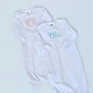 Monogrammed Ruffle Baby Girl Gown, Baby Spring Outfit, Infant Summer, Cake Smash Outfit, Monogrammed Baby Gown, Gingham Ruffle, Newborn Girl