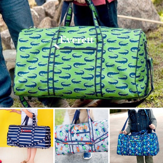 Personalized Boys Duffle Barrel Bag Boys Weekender Bag