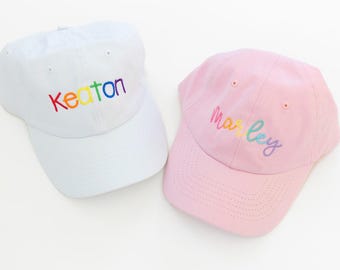 Personalized Toddler Youth Monogram Hat, Kid Monogram Hat, Toddler Baseball Cap, Girl Ponytail Hat, Summer Hat for Kid, Personalized Boy Hat