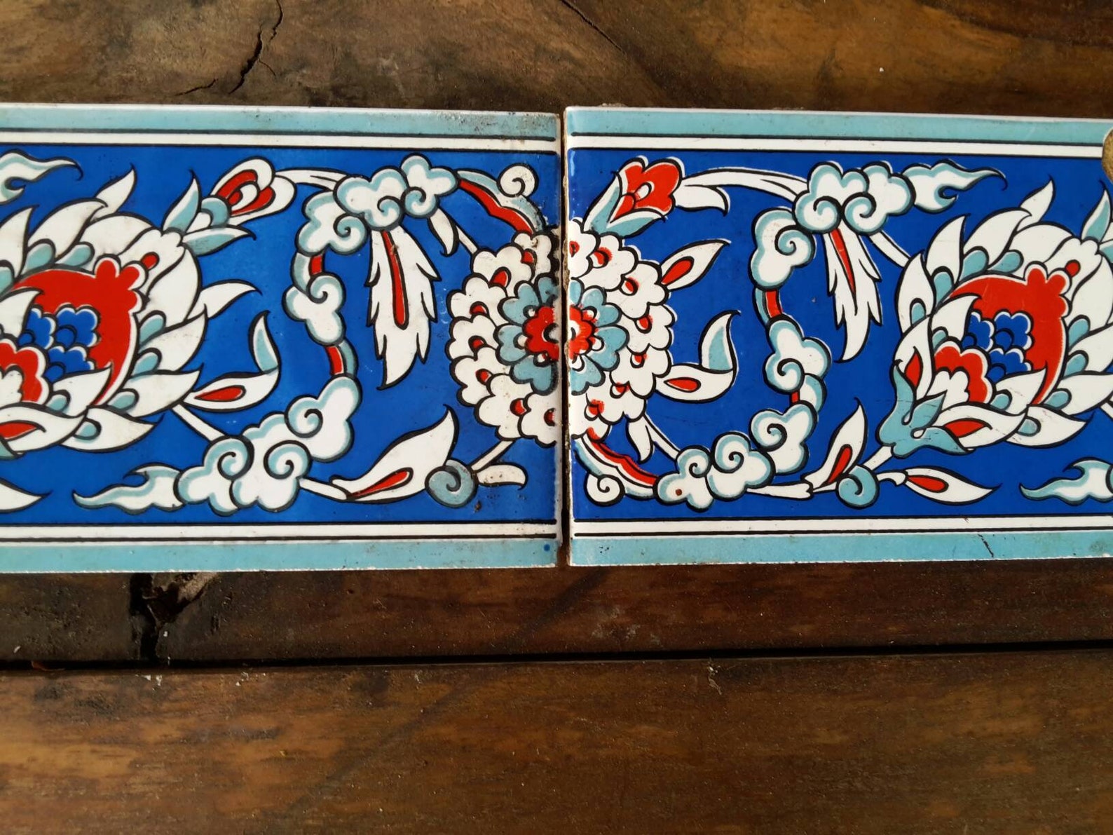 Decorative Tiles in Blue and White /vintage Ceramic Wall Tiles / Wall
