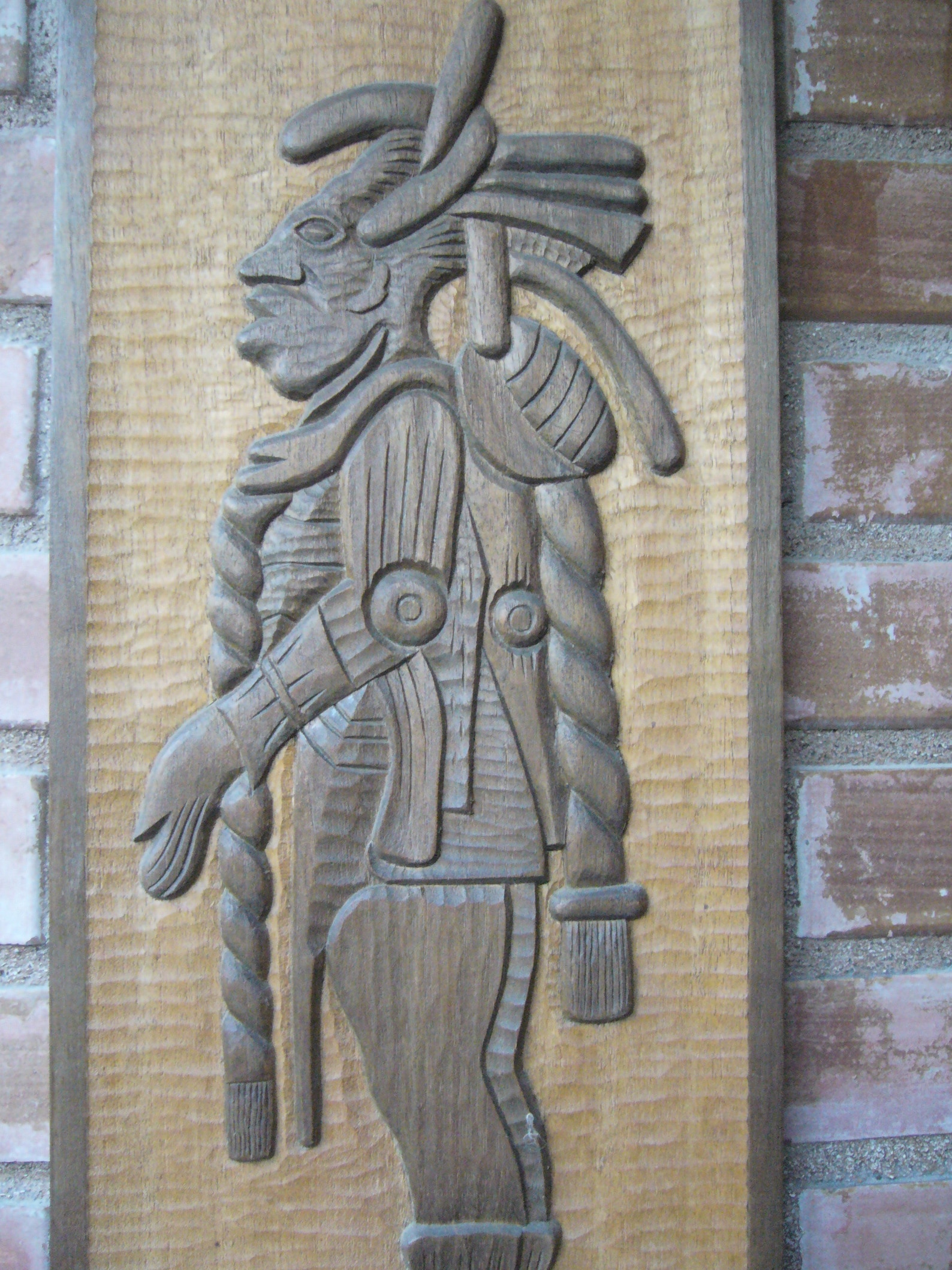 Mayan God Portrait Carved Wood /wall Art Tribal Native Etsy