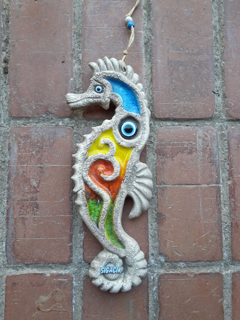 Ceramic seahorse wall hangingceramic seahorse figurine