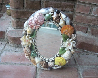 Seashell mirror decorative/tabletop mırror oval /seashell framed mirror