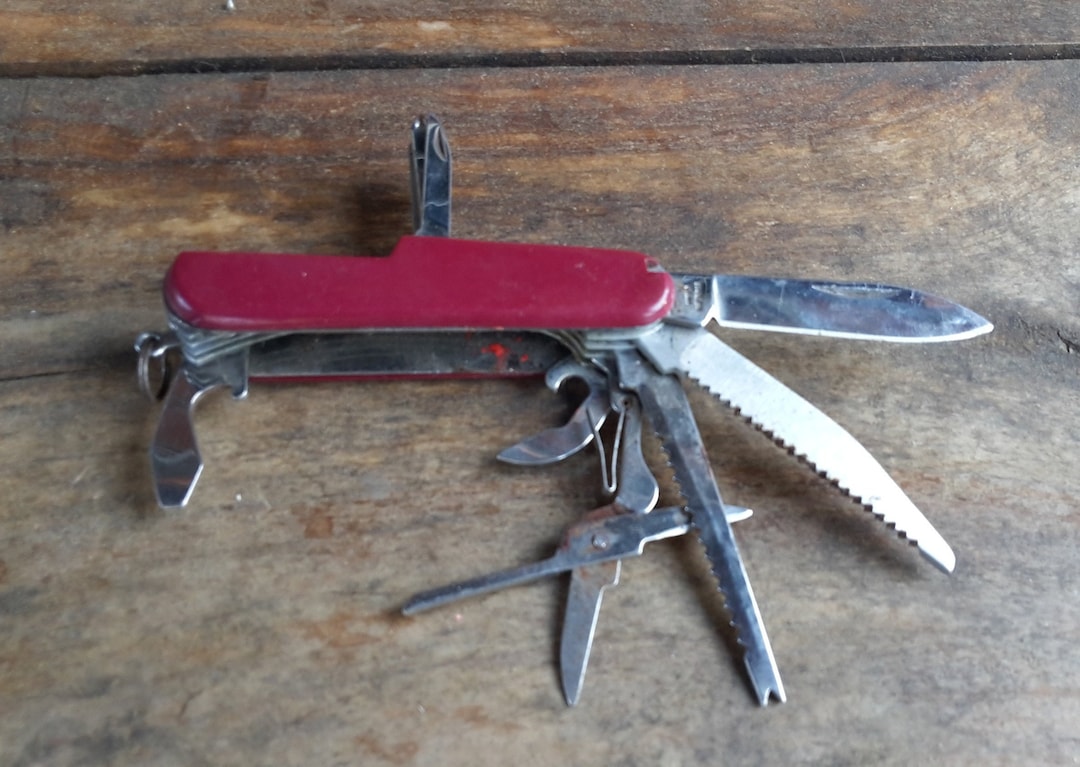 Swiss Army Knife Stainless Steel/vintage Swiss Pocket Knife/swiss Camp