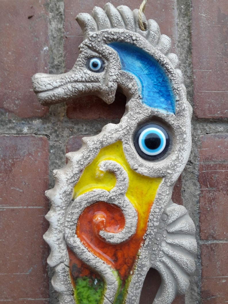 Ceramic seahorse wall hangingceramic seahorse figurine