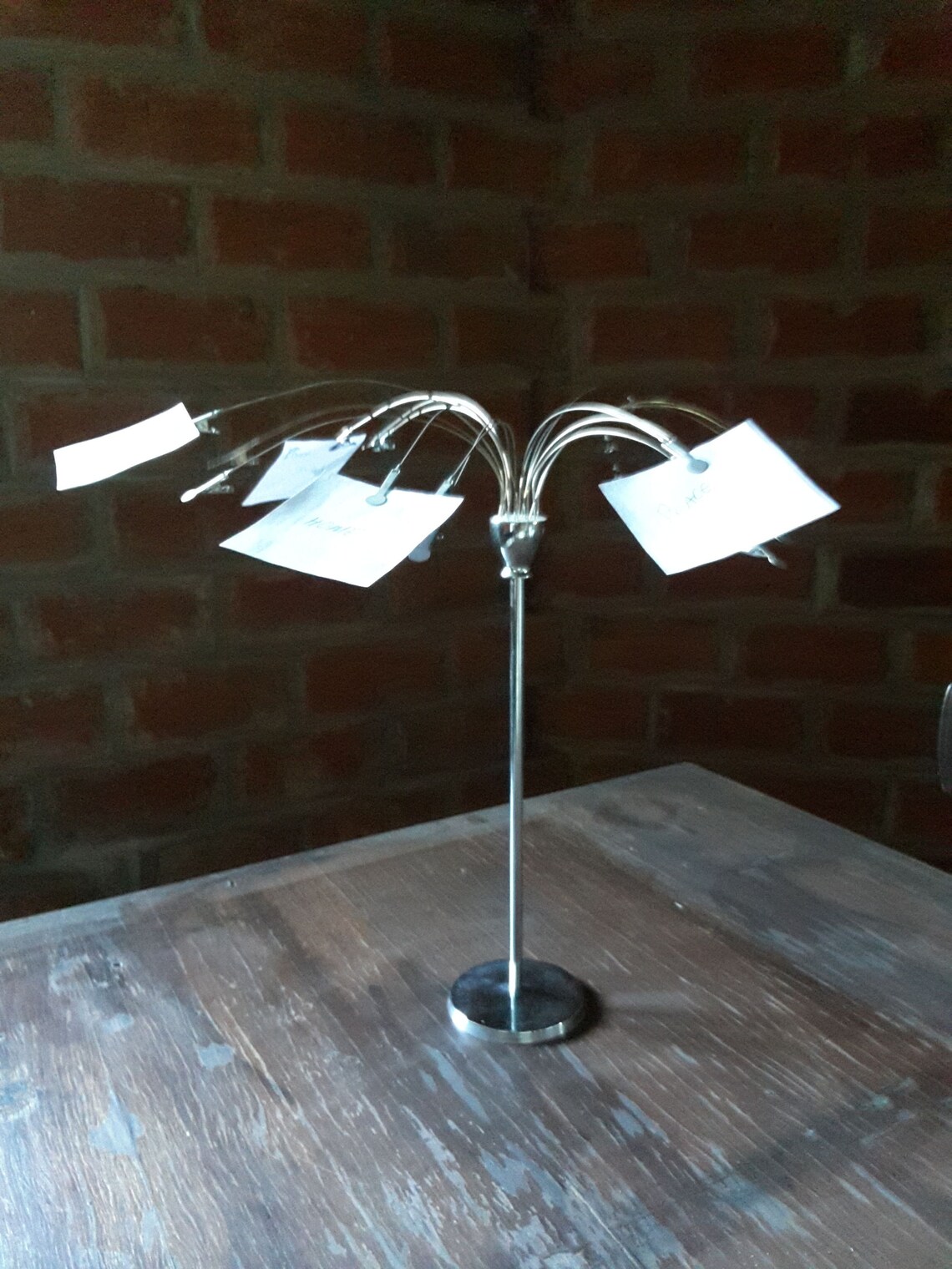 Tabletop card rack with clips /modern metal note Etsy