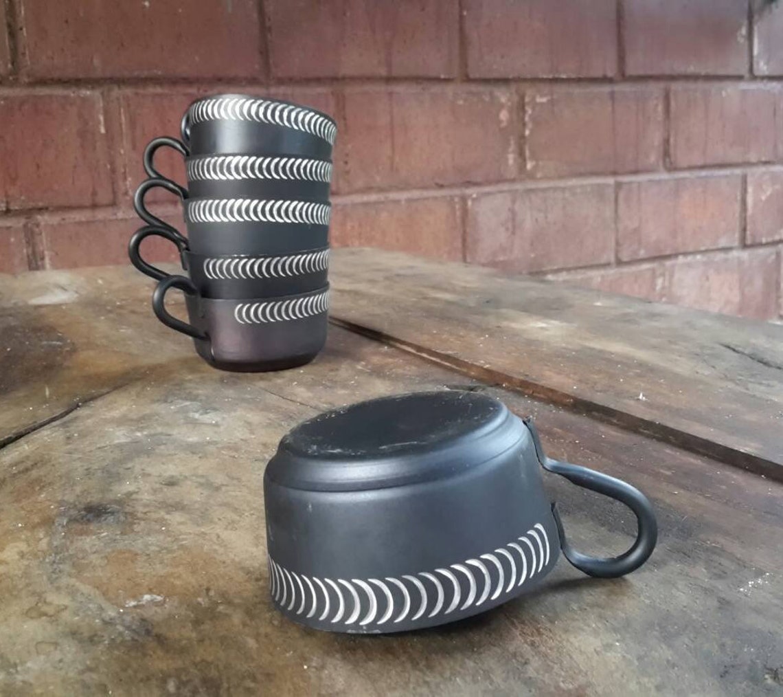Aluminium coffee cups black/vintage metal coffee cups set of Etsy