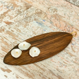 Ebony and white freshwater Pearl Pendant.Ebony necklace.Unique Handmade Pendant.Navette shape.Boho chic necklace.Gift for woman.Design jewel