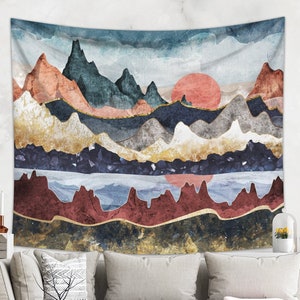 Mountain Tapestry | Boho Tapestry Wall Hanging | Dorm Decor | Bohemian Nature Tapestry | Mountain Wall Art Gift For The Home