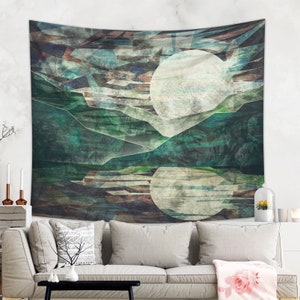 Mountain Tapestry  | Abstract Tapestry Wall Hanging | Dorm Decor | Japanese Tapestry College Landscape Wall Art