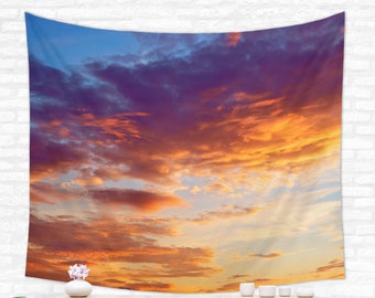 Sunset Wall Art | Sky Tapestry Wall Hanging | Landscape Wall Art Dorm Room Decor | Sunrise Wall Art College Tapestry