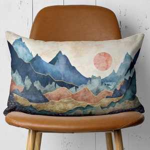 Mountain Pillow | Throw Pillows For Couch With Insert | Mountain Throw Pillow | Mountain Couch Pillow | Indoor Pillow