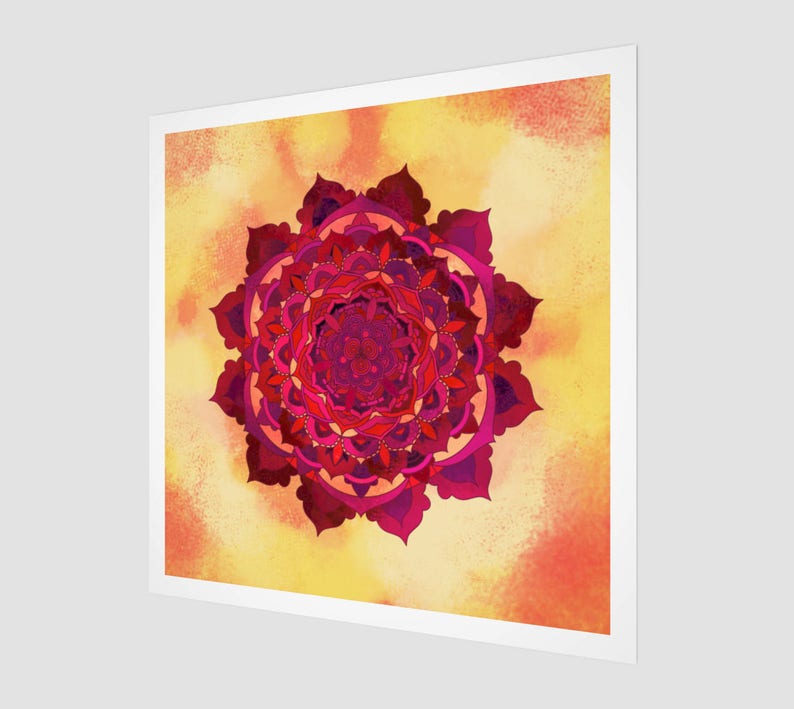 Large Mandala Wall Art Poster Watercolor Mandala Art Print Etsy