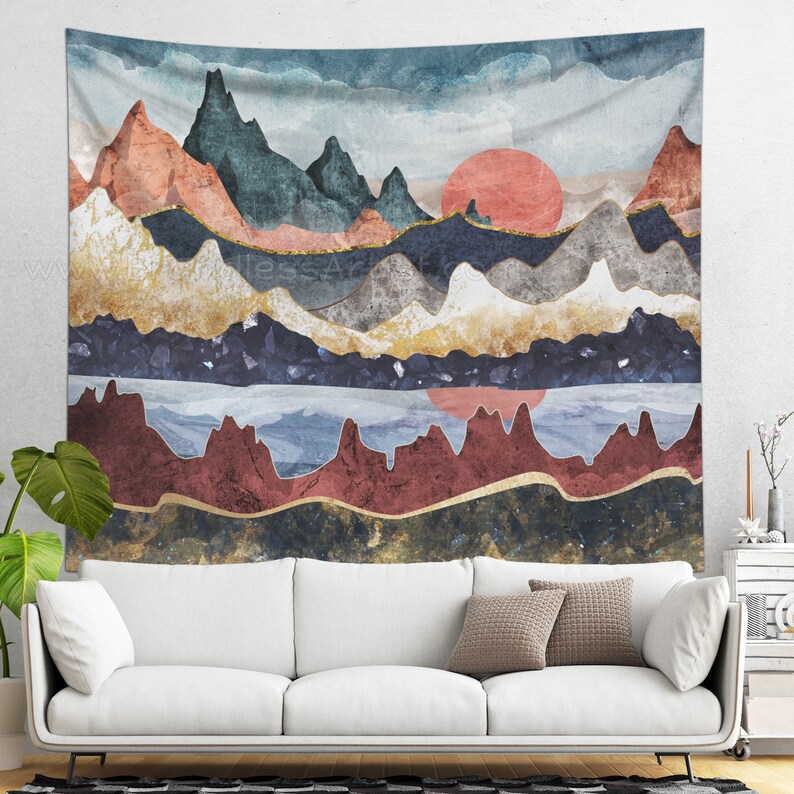 Mountain Tapestry Dorm Room Tapestry Wall Hanging Bohemian Etsy