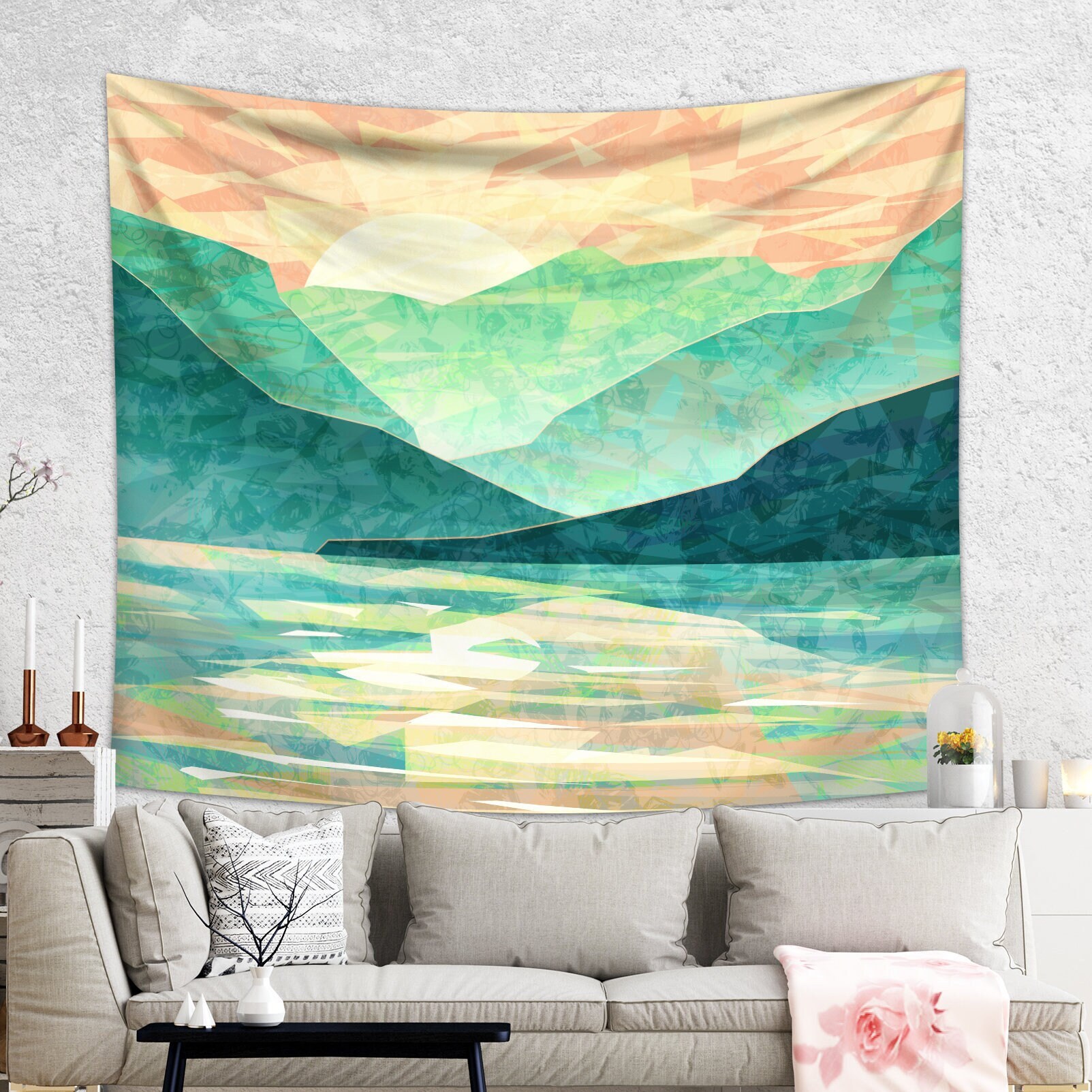 Abstract mountain tapestry sale