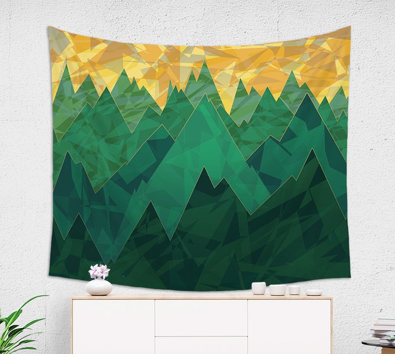 Mountain Tapestry Majestic Dorm Room Tapestry Evergreen Etsy
