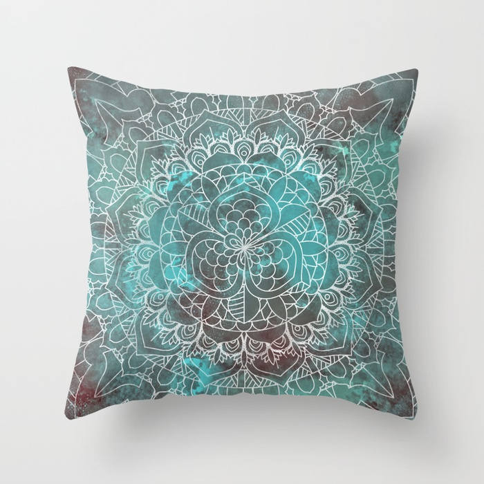 Download Rustic Pillow in Square Shape Cyan Brown Bedroom Decor | Etsy