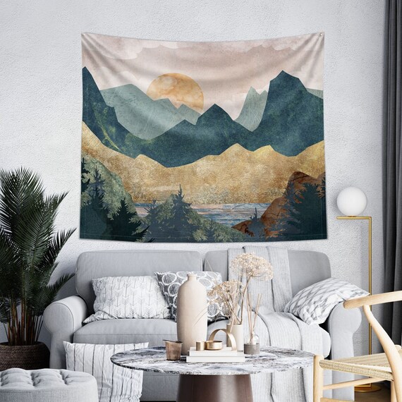 Mountain Tapestry Boho Tapestry Wall Hanging Landscape Tapestry College Wall Hanging Landscape Wall Art Etsy