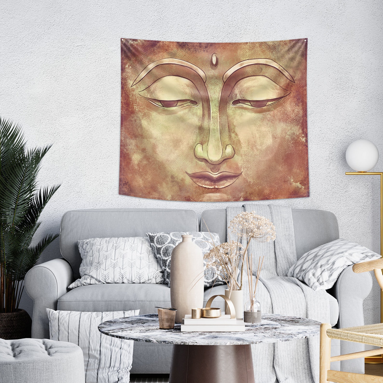 Buddha Wall Hanging Spiritual Golden Buddha King Size Etsy