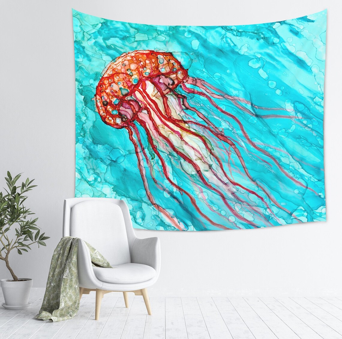 Ocean Wall Hanging Underwater Wall Tapestry Ocean Wall Etsy