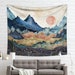 Mountain Tapestry | Boho Landscape Wall Hanging Tapestry | Bohemian Wall Hanging | Scenic Mountain Wall Hanging | Landscape Dorm Room Decor 