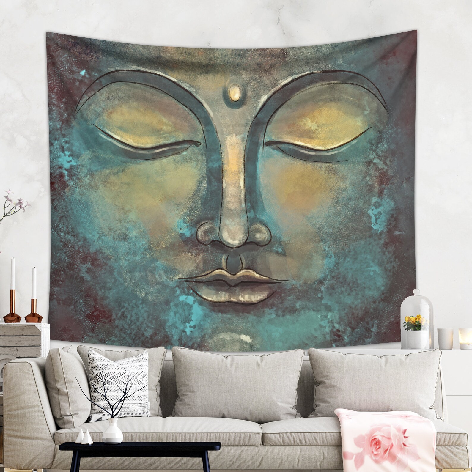 Buddha Tapestry Wall Hanging Rustic Buddha Zen Gift for Mom Etsy