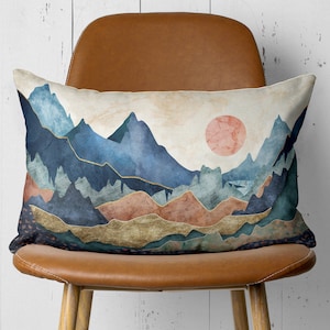 Mountain Pillow | Throw Pillows For Couch With Insert | Mountain Throw Pillow | Mountain Couch Pillow | Indoor Pillow