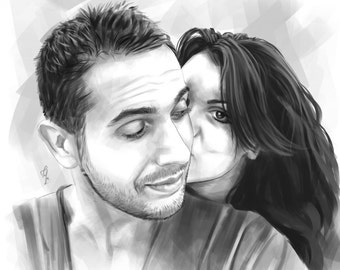 Custom Sketch from Photo for Anniversary | Custom Couple Portrait | Custom Anniversary Gift | Custom Couple Sketch