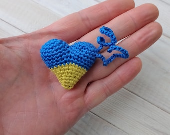 Ukrainian seller support crochet flag trinket