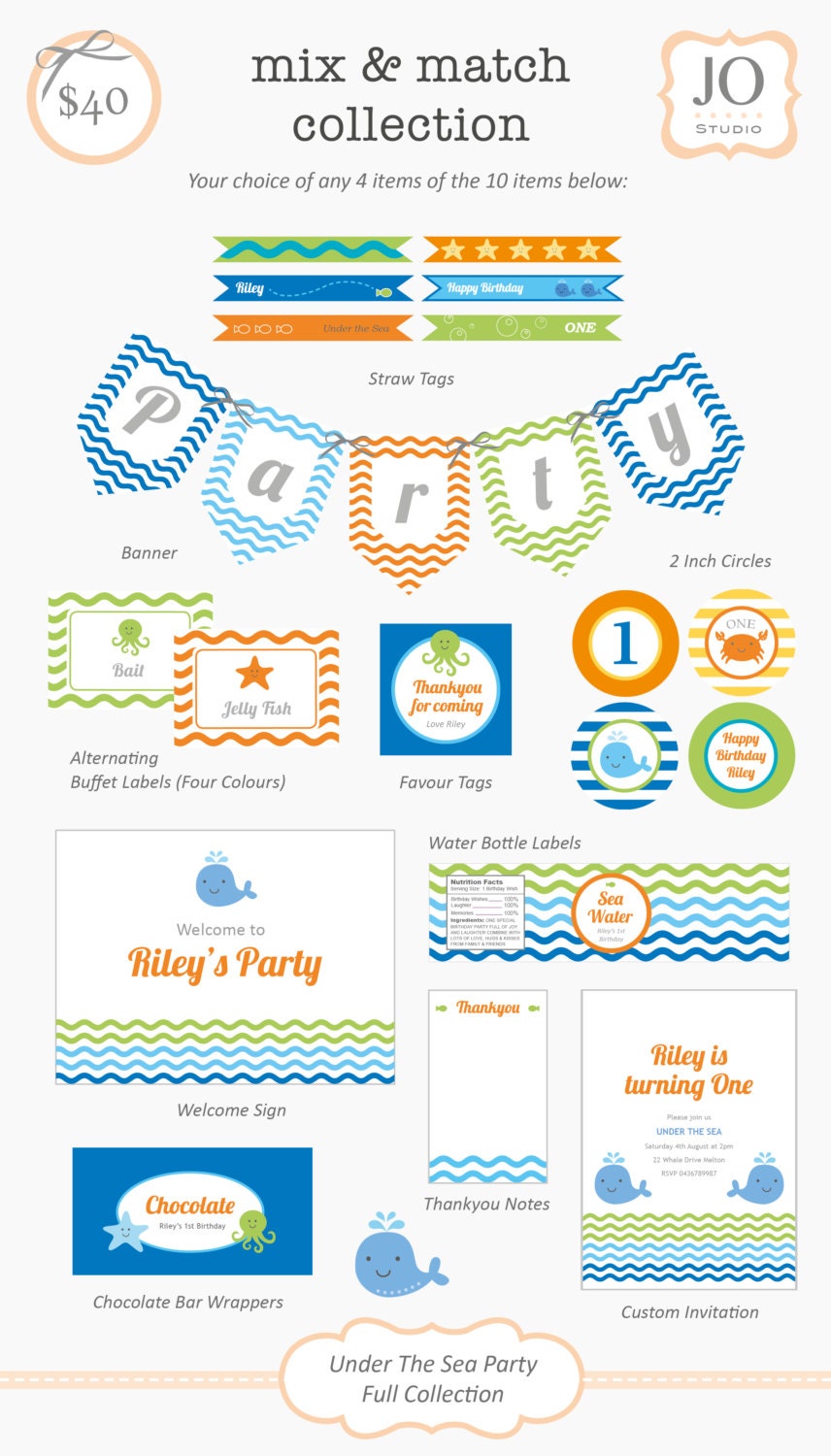 Mix and Match Collection for an Under the Sea Party / Choose Etsy