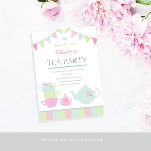 Custom Vintage Tea Party Invitation for a Vintage Tea Party / High Tea / Garden Party Design / DIY Modern Printable Party & Birthday Decor