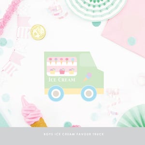 Ice Cream Party / Ice Cream Social / Favour Ice Cream Truck Boxes / Boys Colours