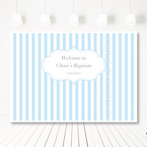 Blue Stripe Sweet Table / Candy Buffet Printable Backdrop / for a Baptism / Christening / Birthday Party