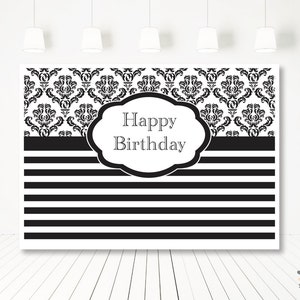 Damask Sweet Table / Candy Buffet Printable Backdrop / Wedding / Birthday / Black & White