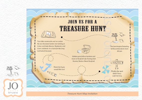 treasure hunt scavenger hunt themed treasure map