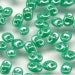 Turquoise Green White Luster : SuperDuo Czech Glass,2 Hole, 2.5x5mm, 10-30 grams (B-20C)