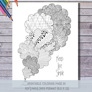 Leuke afdrukbare kleurplaat, met de hand getekend, direct downloaden, afdrukken en thuis kleuren | Perfect doe-het-zelfcadeau