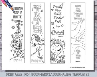 Bible Verse Bookmarks, Scripture Printable, Journaling Margin Traceable, Christian Bible Journaling, PDF Printable Set #2