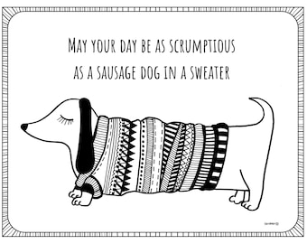 Dog Coloring Page Etsy