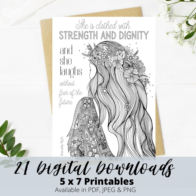 Printable Bible Verse 5 X 7 Note Cards HUGE 21 Page Bundle | Etsy