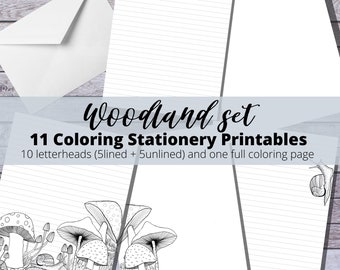 Printable Stationery Springtime Coloring Pages Digital Downloads ...