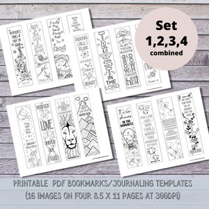 Bible Verse Bookmarks Bundle Set #1,2,3,4 Scripture Printable, Journaling Margin Traceable, Christian Bible Journaling, PDF Printable