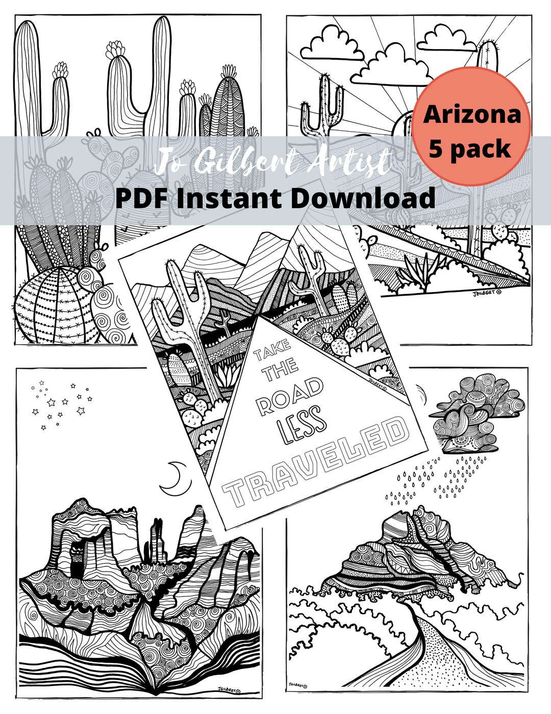 Printable Coloring Pages, 5 Designs to Print and Color at Home, Perfect ...