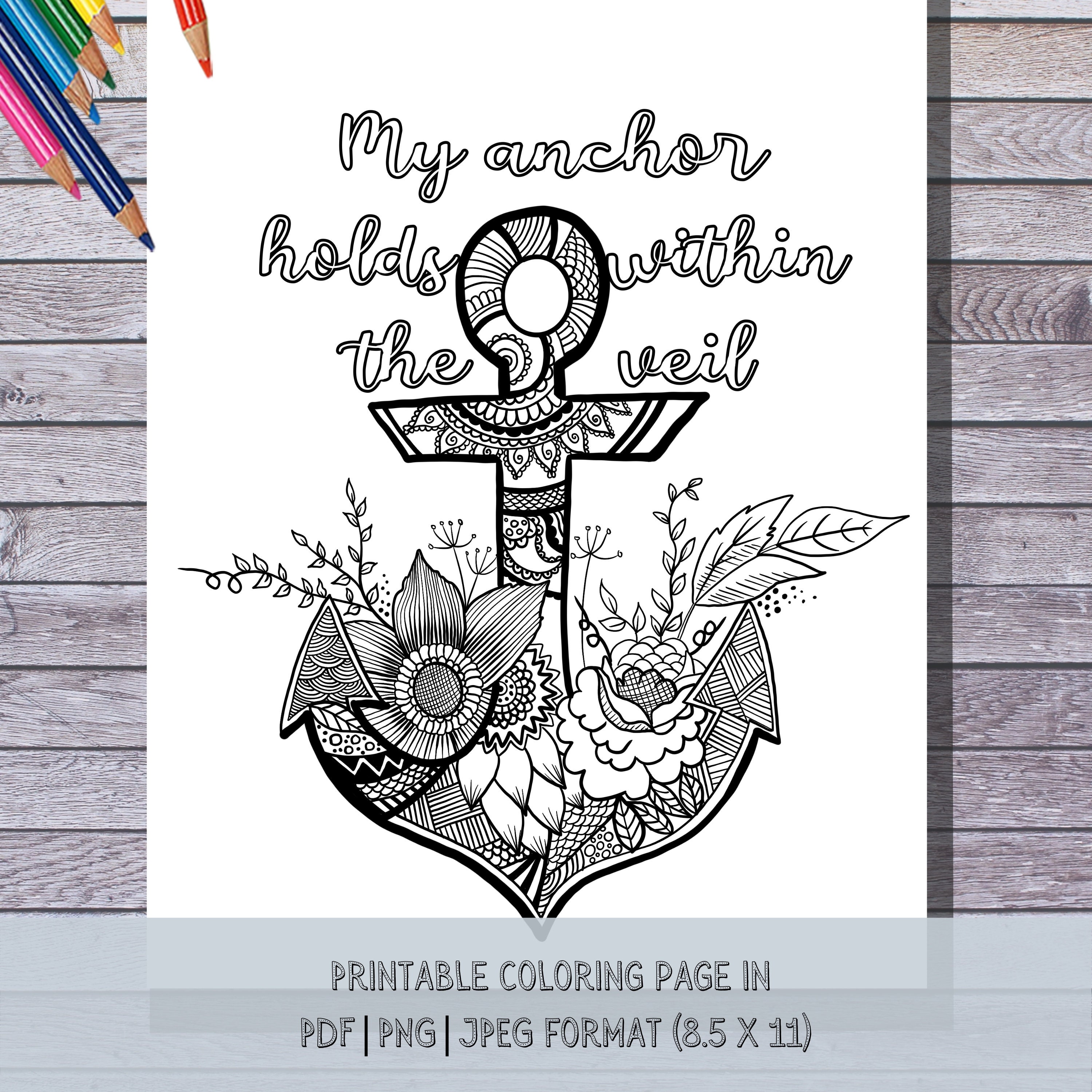 Cute Anchor Coloring Pages