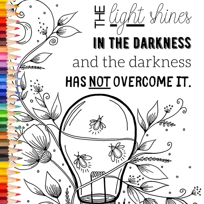 Download Bible Verse Coloring Page Printable Instant Download The ...